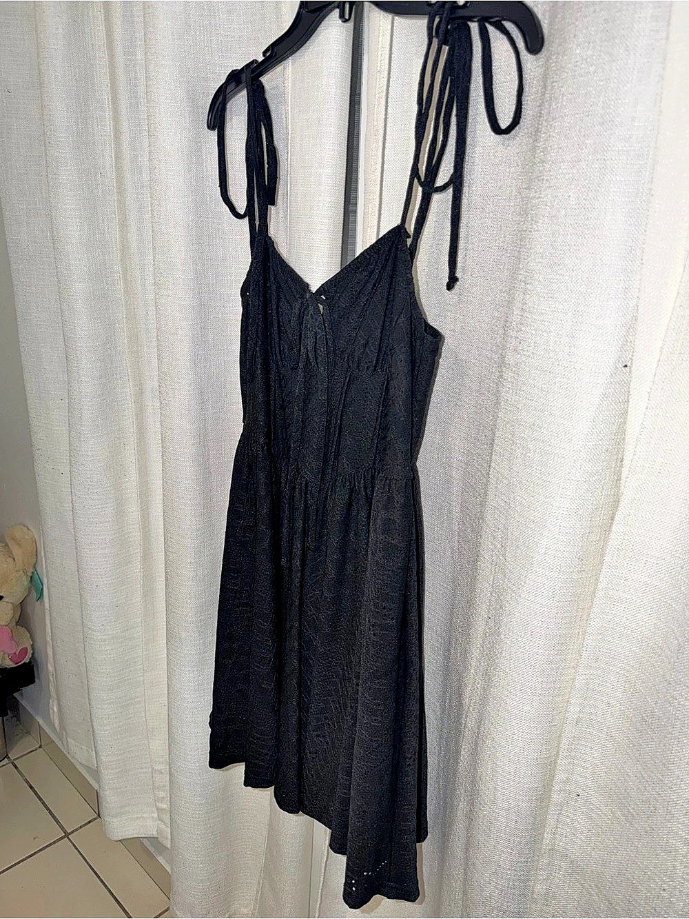 OXO Black Tie-Shoulder Mini Dress Size XL